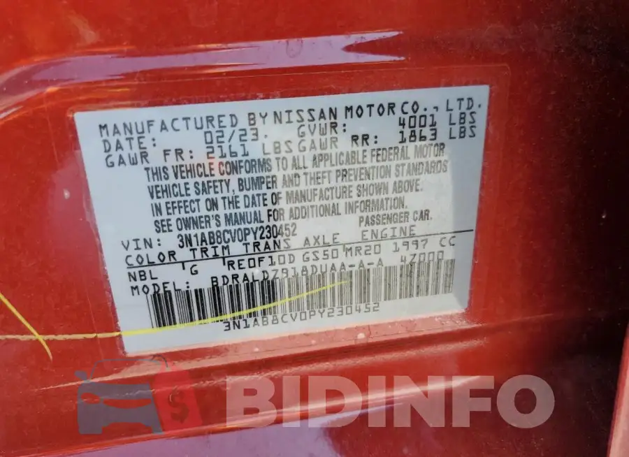 3N1AB8CV0PY230452 Photo# 12