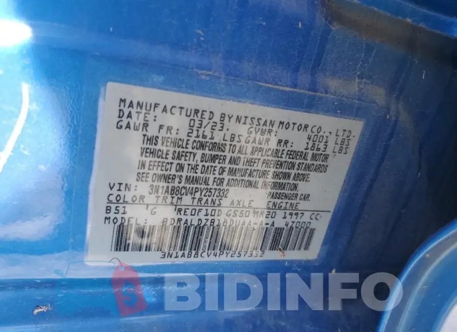 3N1AB8CV4PY257332 Photo# 12