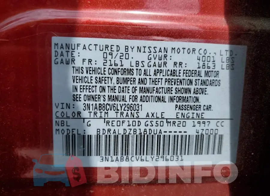 3N1AB8CV6LY296031 Photo# 13