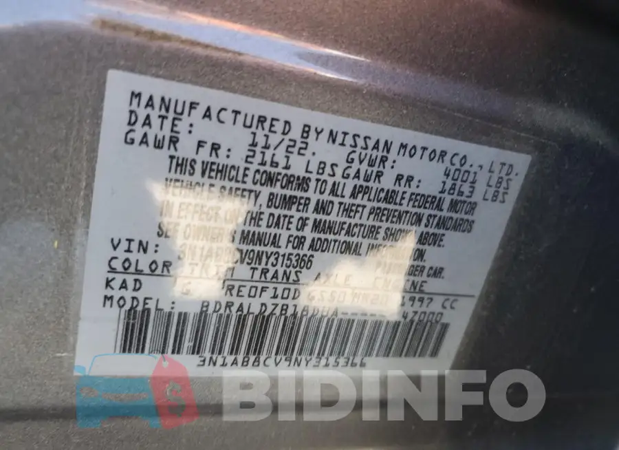 3N1AB8CV9NY315366 Photo# 12