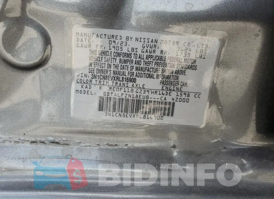 3N1CN8EVXRL816900 Photo# 12