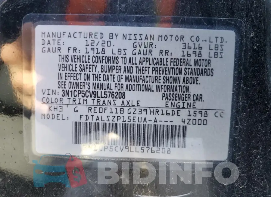 3N1CP5CV9LL576208 Photo# 14