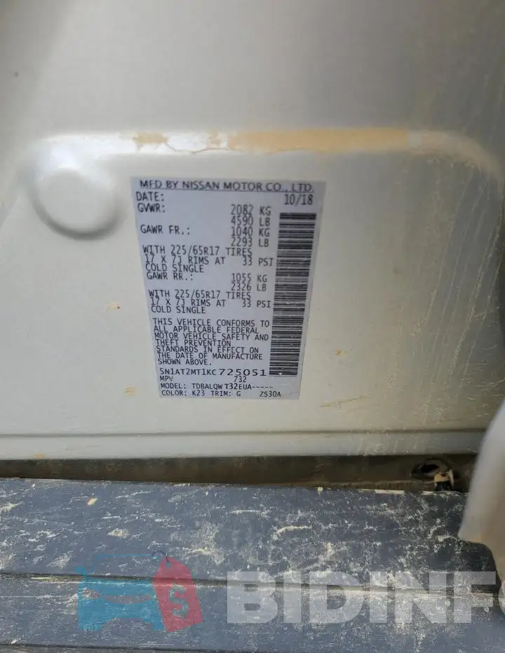 5N1AT2MT1KC725051 Photo# 12