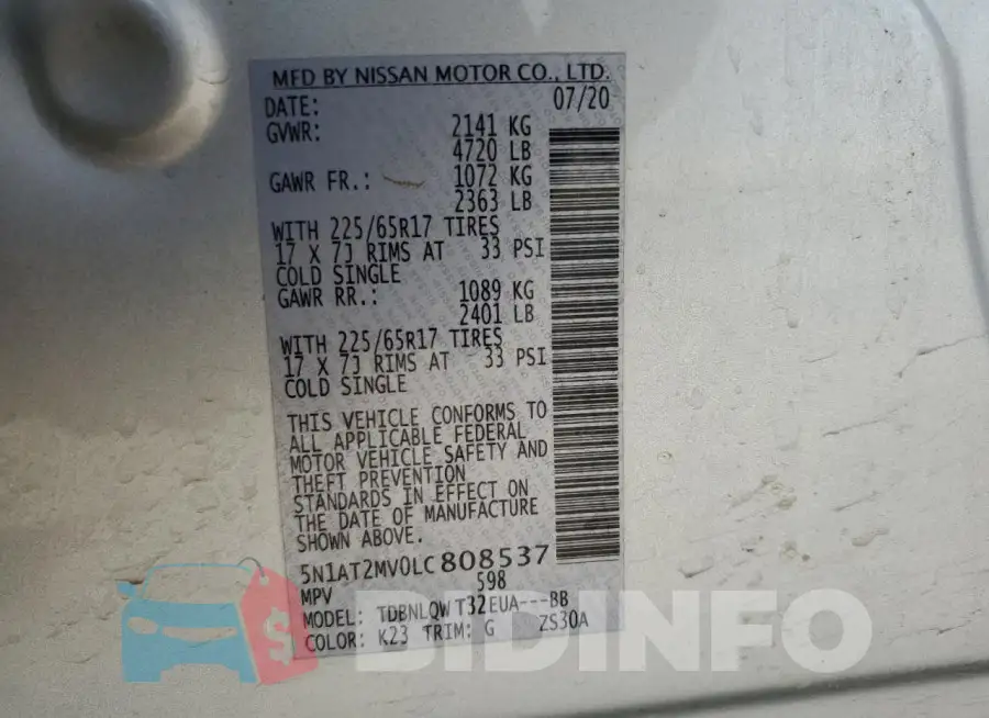 5N1AT2MV0LC808537 Photo# 12
