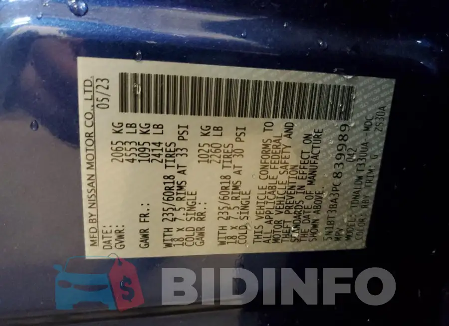5N1BT3BA3PC839989 Photo# 13