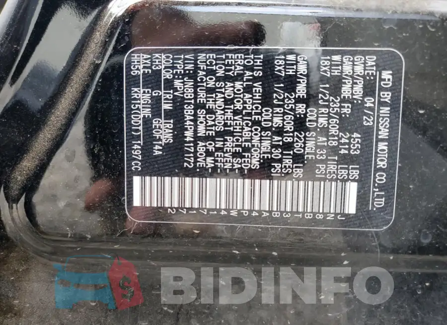 JN8BT3BA4PW417172 Photo# 13