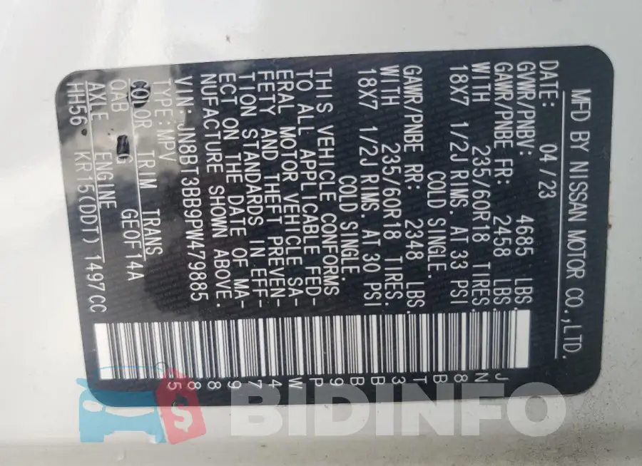 JN8BT3BB9PW479885 Photo# 13
