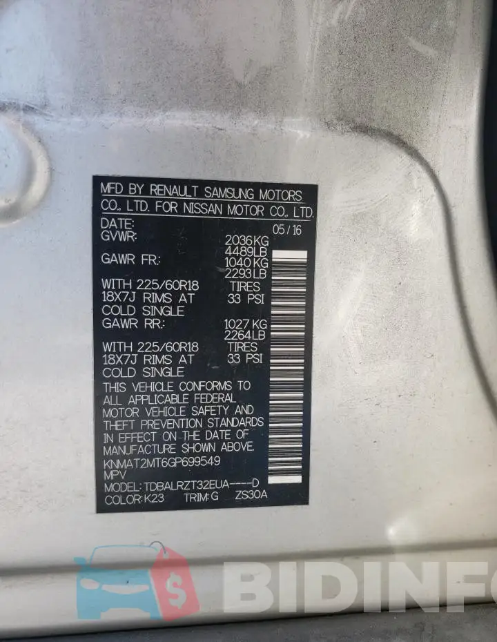 KNMAT2MT6GP699549 Photo# 13