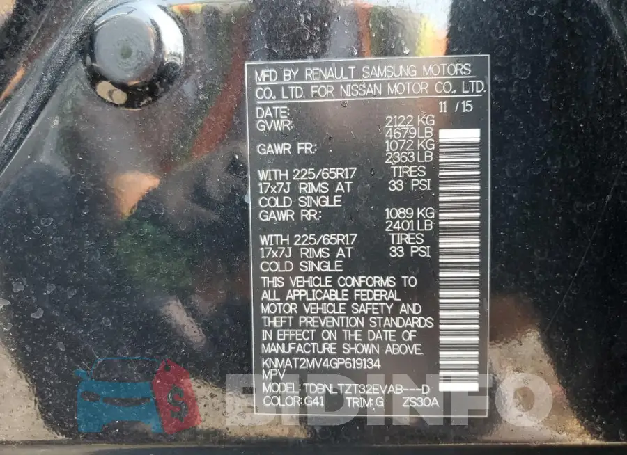 KNMAT2MV4GP619134 Photo# 14