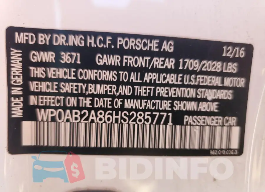WP0AB2A86HS285771 Photo# 12