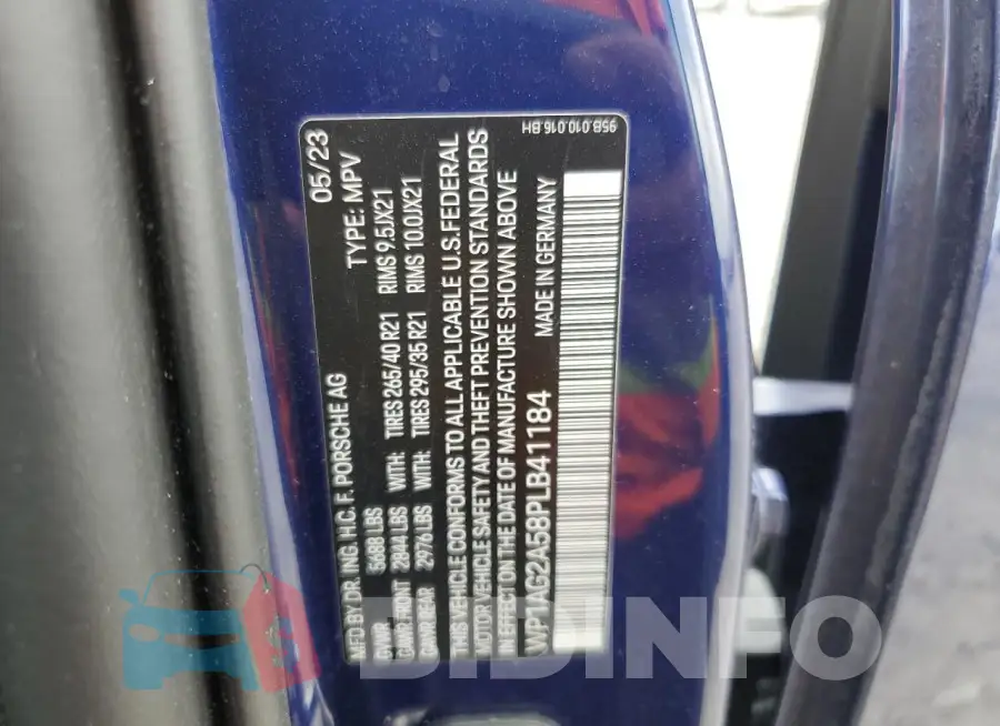 WP1AG2A58PLB41184 Photo# 13