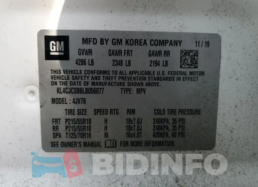 KL4CJCSB8LB056877 Photo# 13