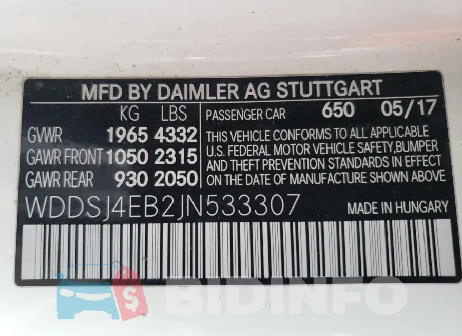 WDDSJ4EB2JN533307 Photo# 12