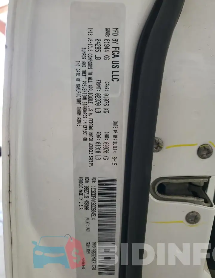 1C3CDFAA3GD504514 Photo# 12