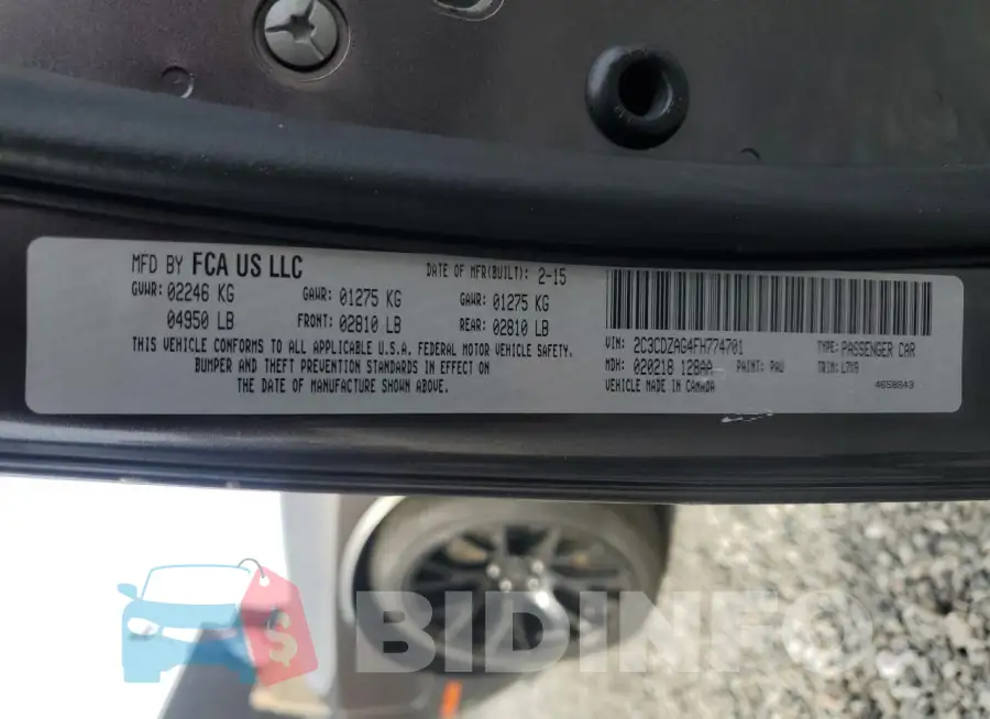 2C3CDZAG4FH774701 Photo# 12