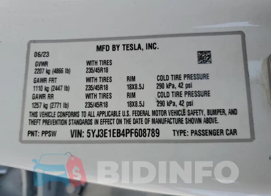 5YJ3E1EB4PF608789 Photo# 12