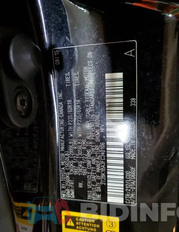 2T2BK1BA3FC340106 Photo# 13