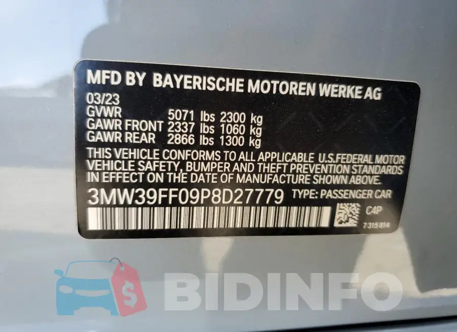 3MW39FF09P8D27779 Photo# 12