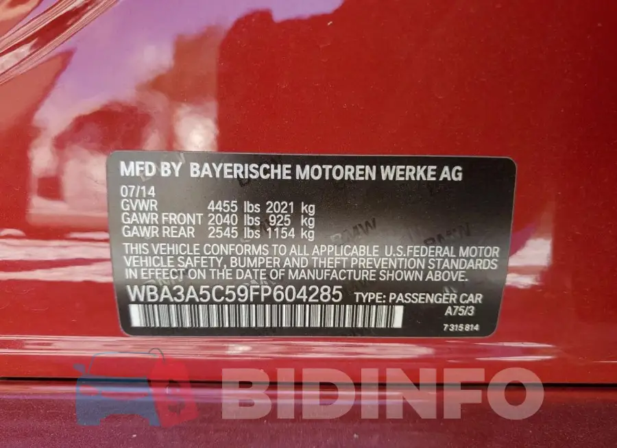 WBA3A5C59FP604285 Photo# 12