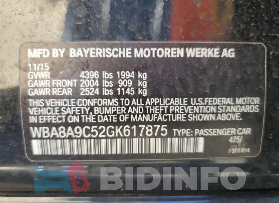 WBA8A9C52GK617875 Photo# 12
