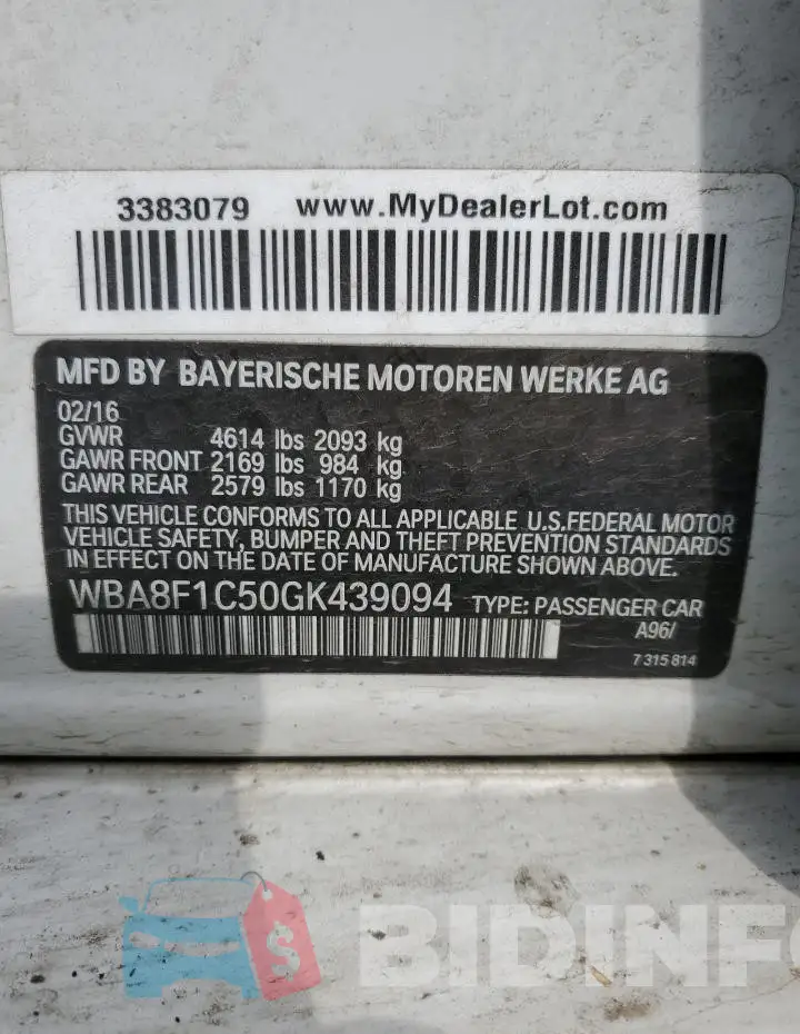WBA8F1C50GK439094 Photo# 12