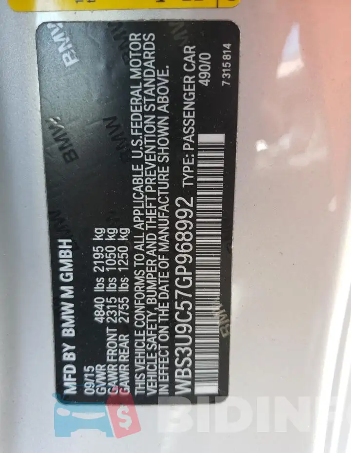 WBS3U9C57GP968992 Photo# 13