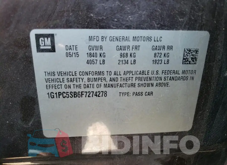 1G1PC5SB6F7274278 Photo# 12
