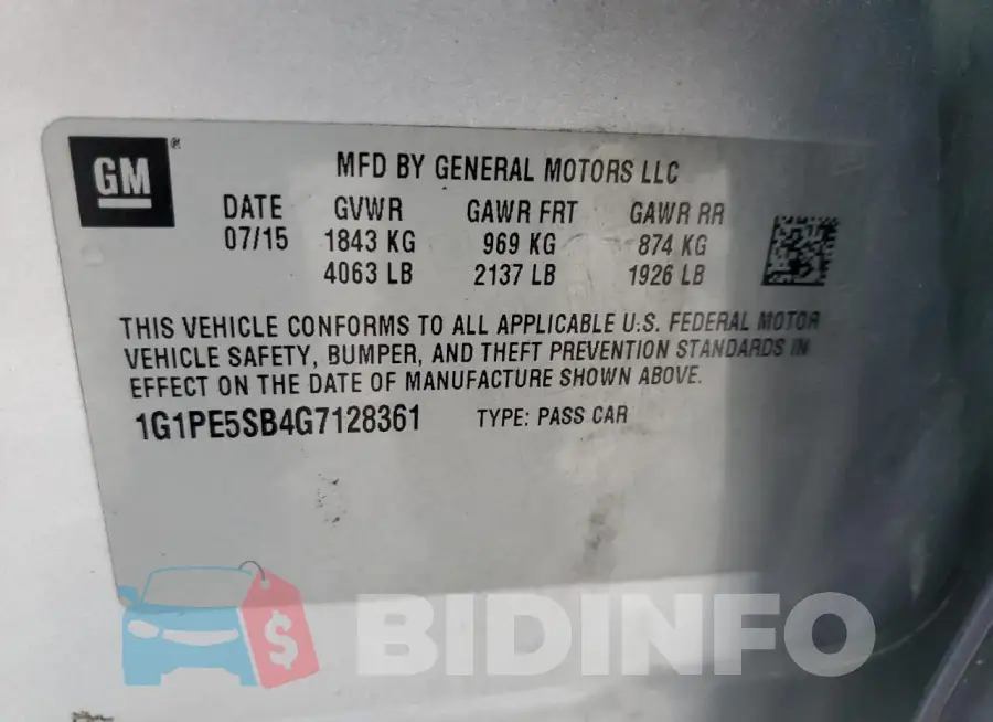 1G1PE5SB4G7128361 Photo# 12