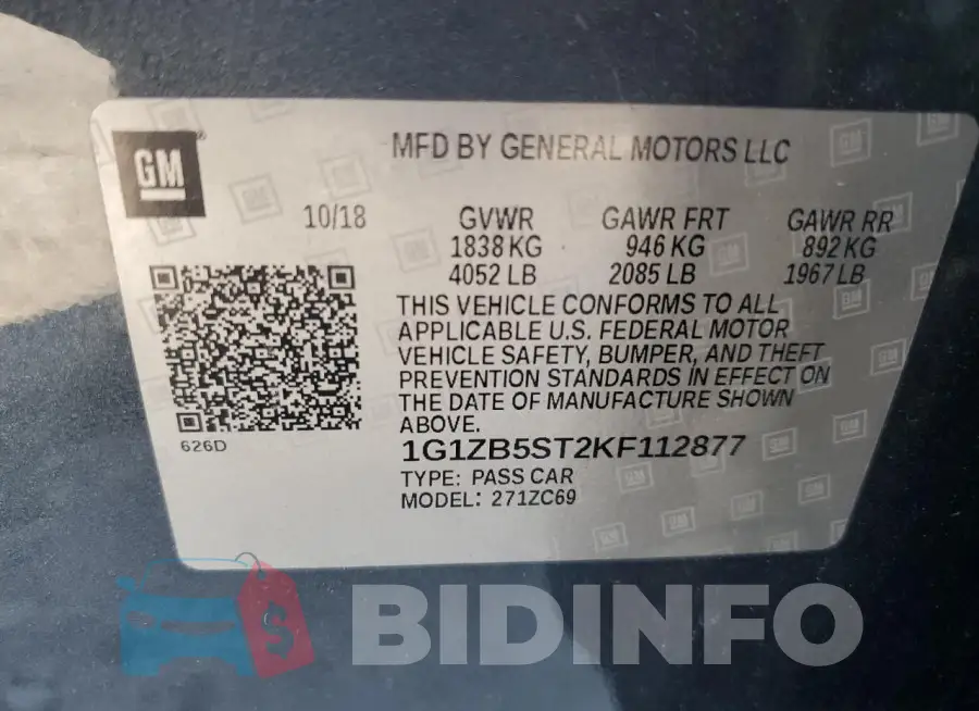 1G1ZB5ST2KF112877 Photo# 12