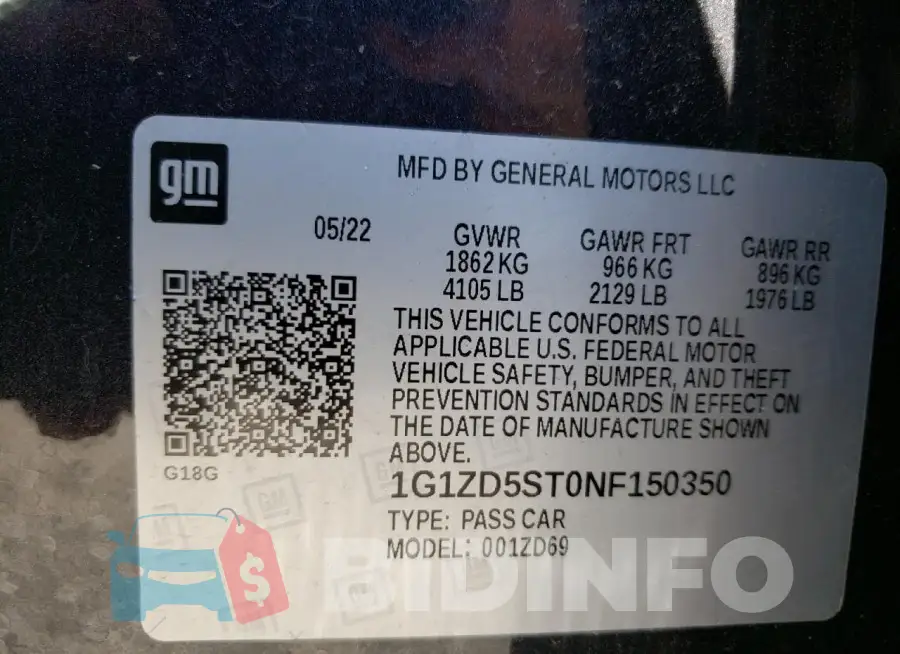 1G1ZD5ST0NF150350 Photo# 12