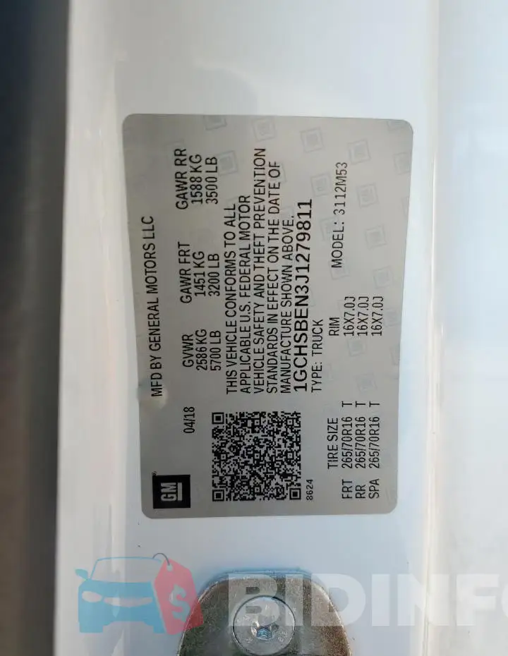1GCHSBEN3J1279811 Photo# 13