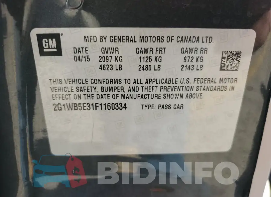 2G1WB5E31F1160334 Photo# 12