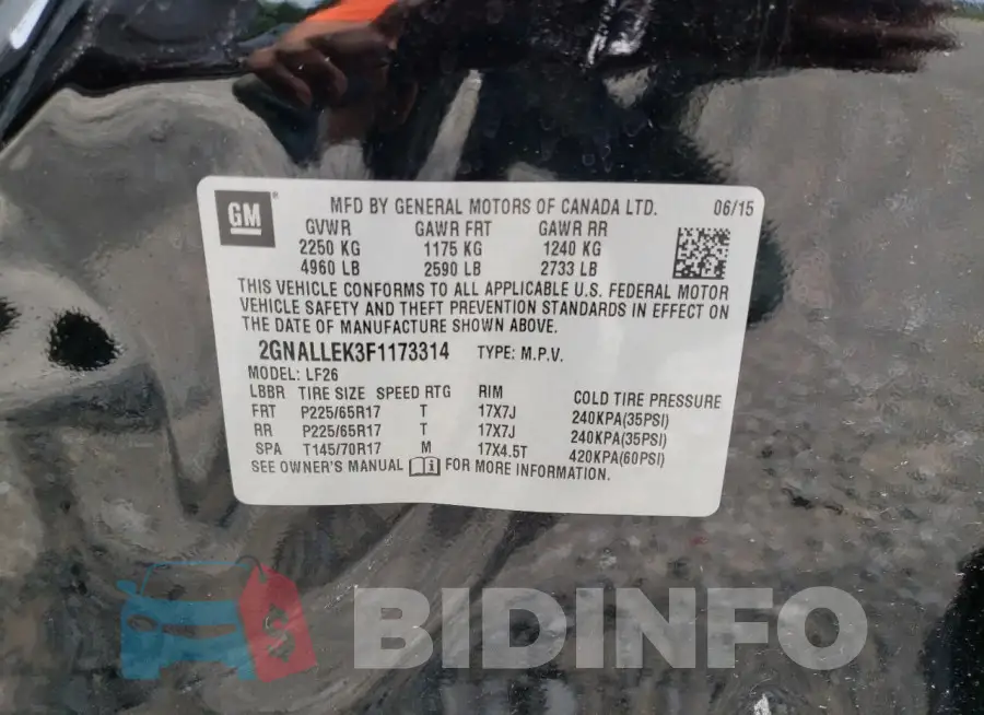 2GNALLEK3F1173314 Photo# 13