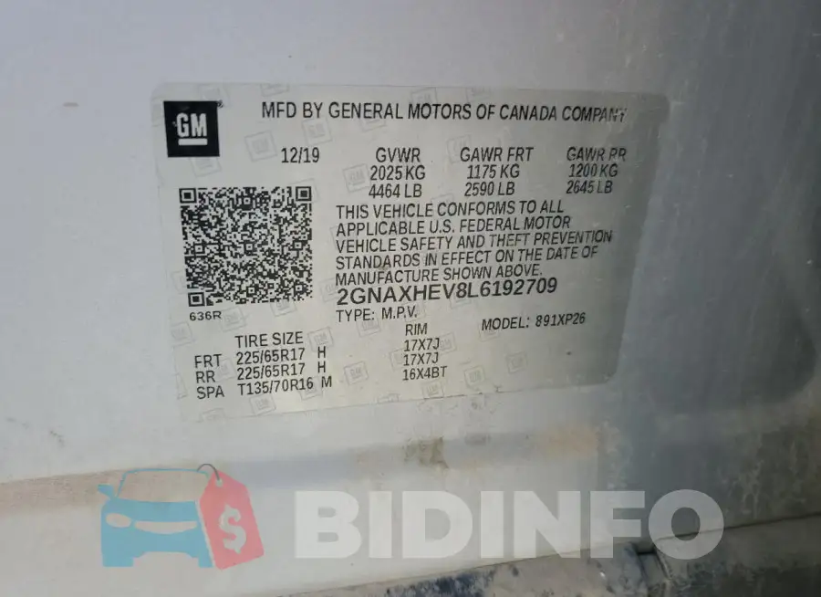 2GNAXHEV8L6192709 Photo# 13