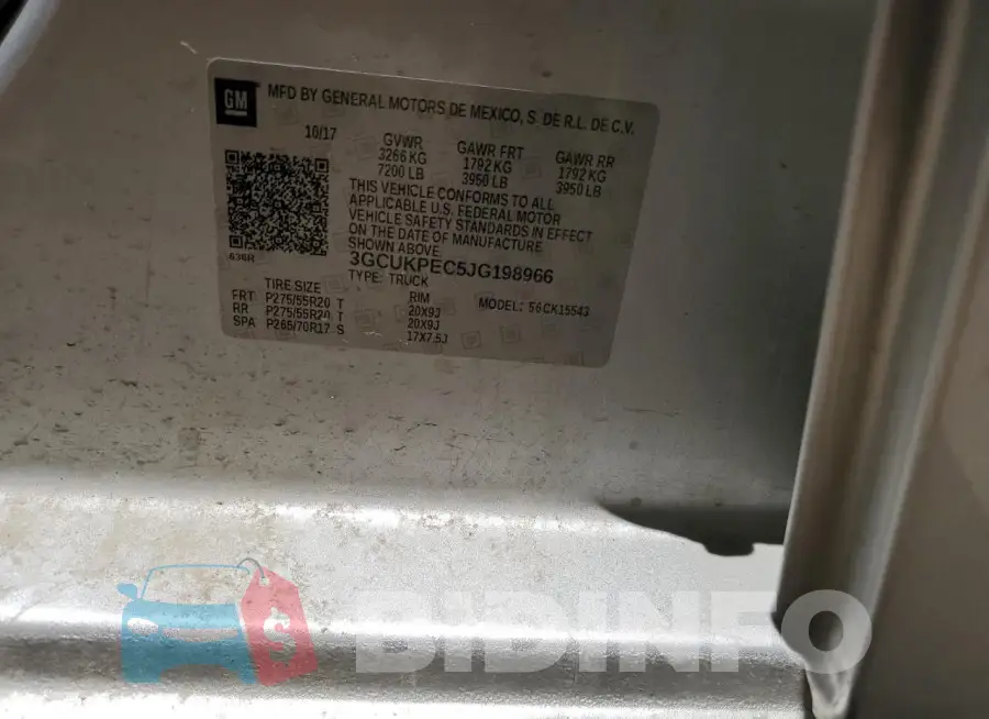 3GCUKPEC5JG198966 Photo# 12