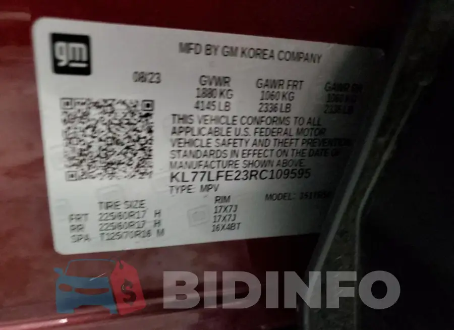 KL77LFE23RC109595 Photo# 13