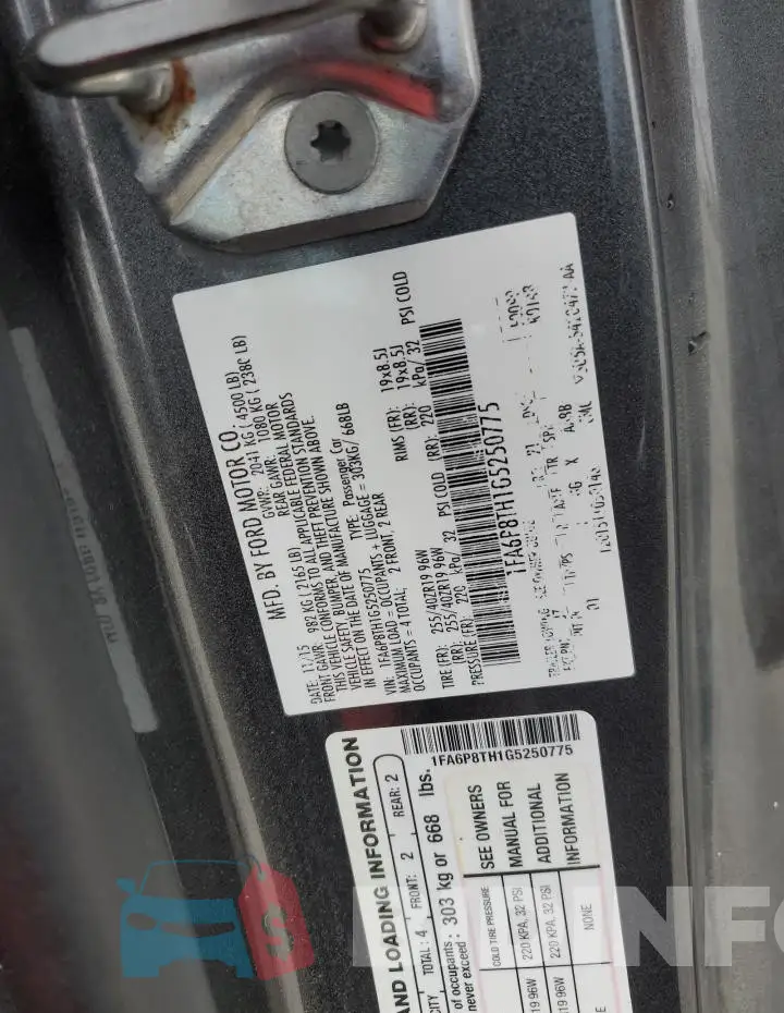 1FA6P8TH1G5250775 Photo# 12