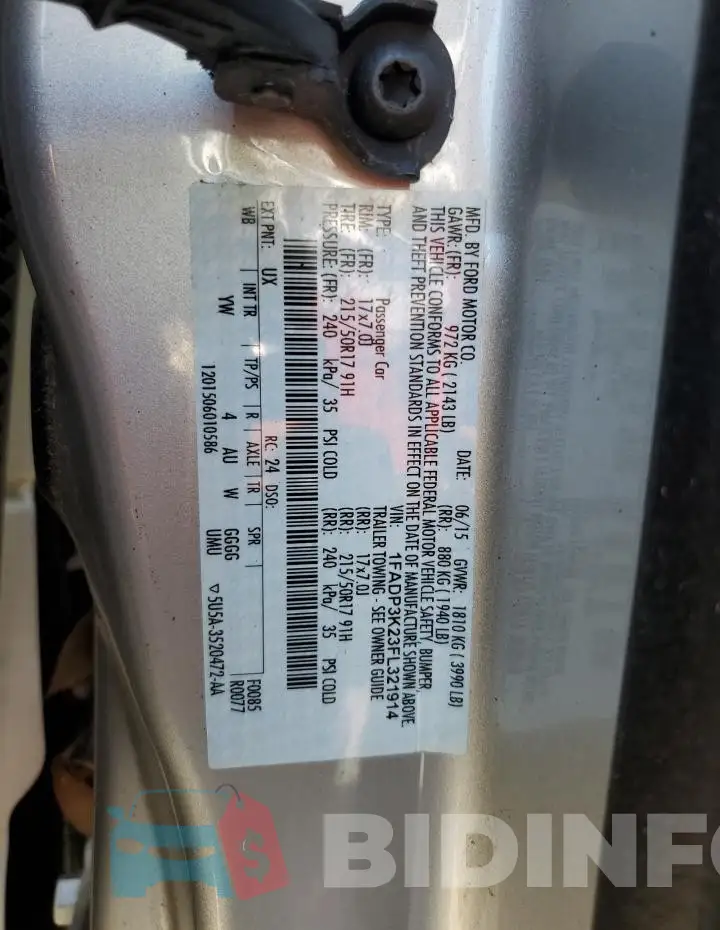 1FADP3K23FL321914 Photo# 12