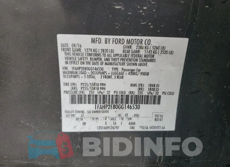 1FAHP2E80GG146530 Photo# 12