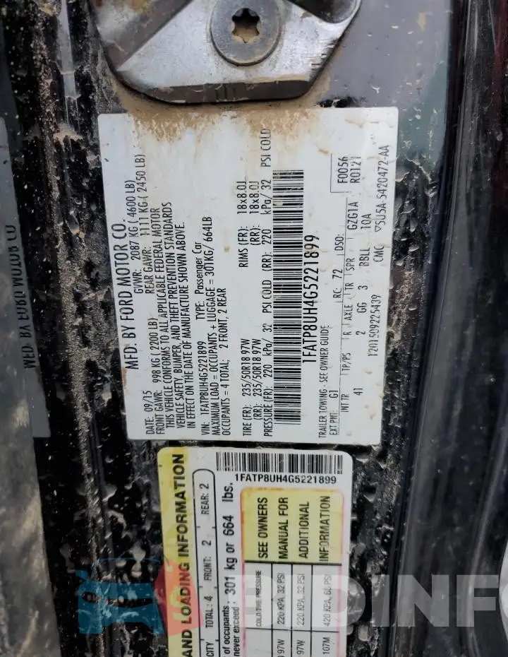 1FATP8UH4G5221899 Photo# 12