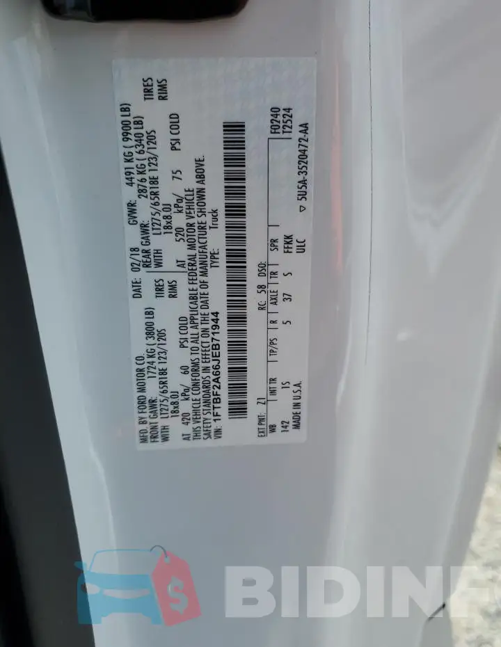 1FTBF2A66JEB71944 Photo# 12