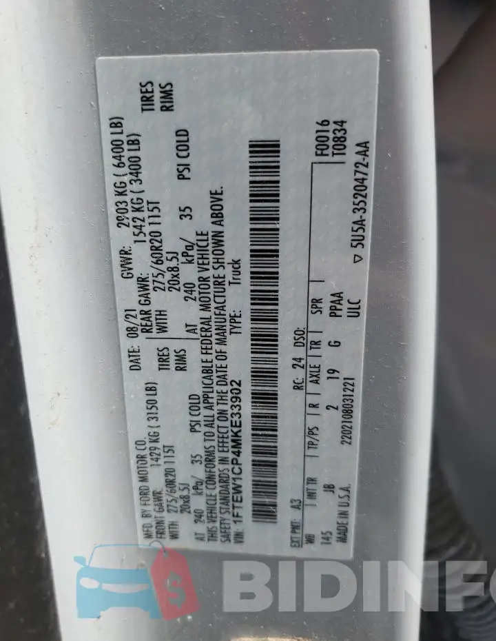 1FTEW1CP4MKE33902 Photo# 12