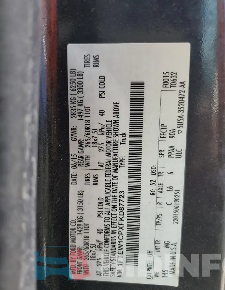 1FTEW1CPXFKD87723 Photo# 12