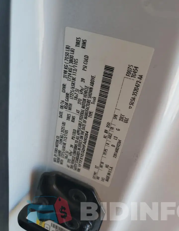 1FTFX1EG2HFA00284 Photo# 12