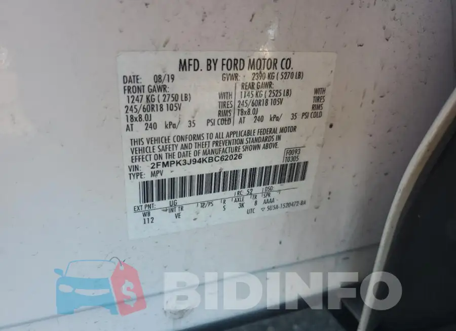 2FMPK3J94KBC62026 Photo# 12