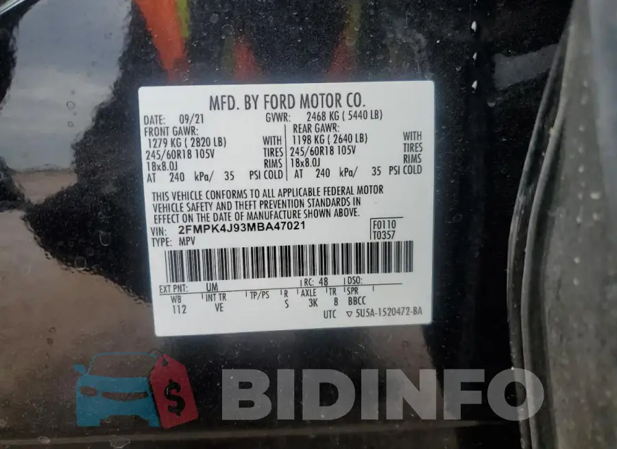2FMPK4J93MBA47021 Photo# 13