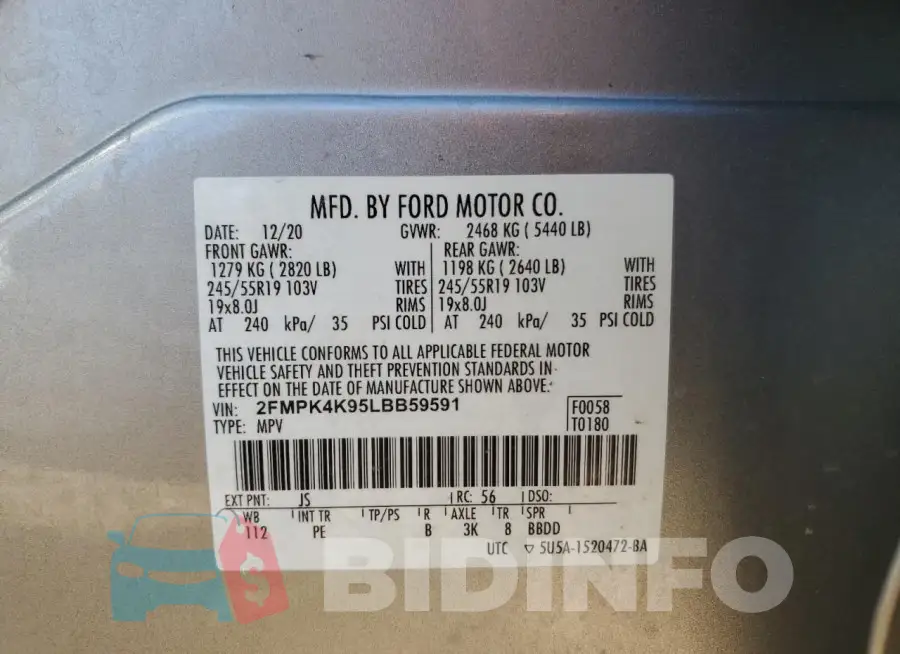 2FMPK4K95LBB59591 Photo# 13