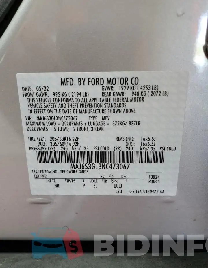 MAJ6S3GL3NC473067 Photo# 14
