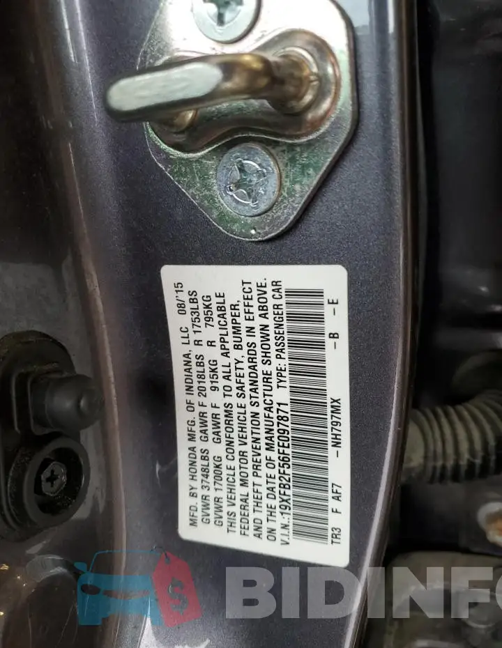 19XFB2F56FE097871 Photo# 12