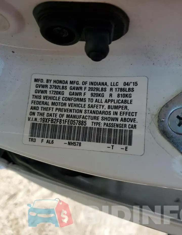 19XFB2F81FE057885 Photo# 12